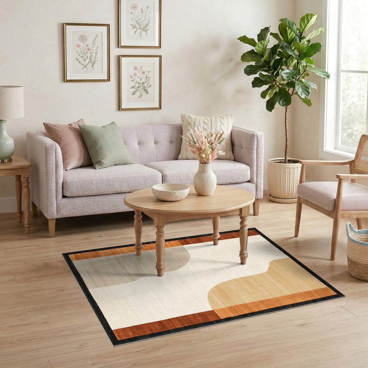 Abstract Area Brown and Tan Brown Tan Abstract Area Rug