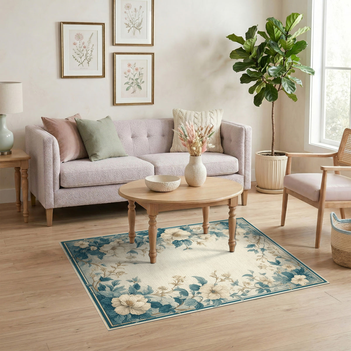 Blue Floral Vintage No. 23 Area Rug