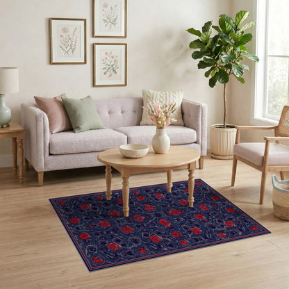 Red Camera Motif Area Rug