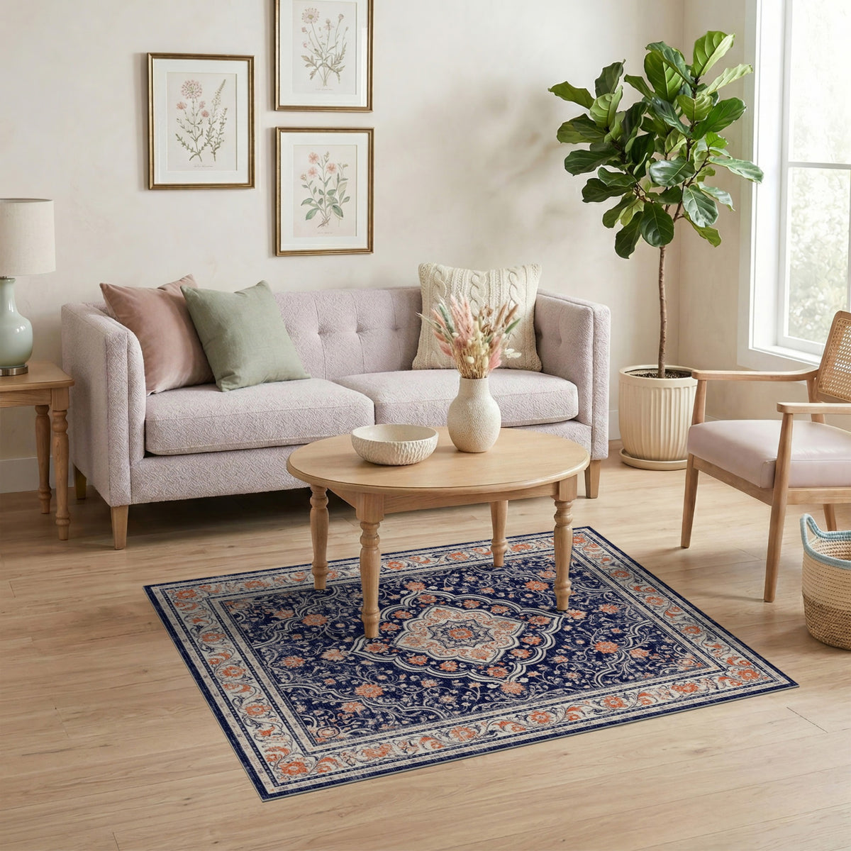 Navy Floral Blue and Teal Navy Blue Floral Persian Area Rug