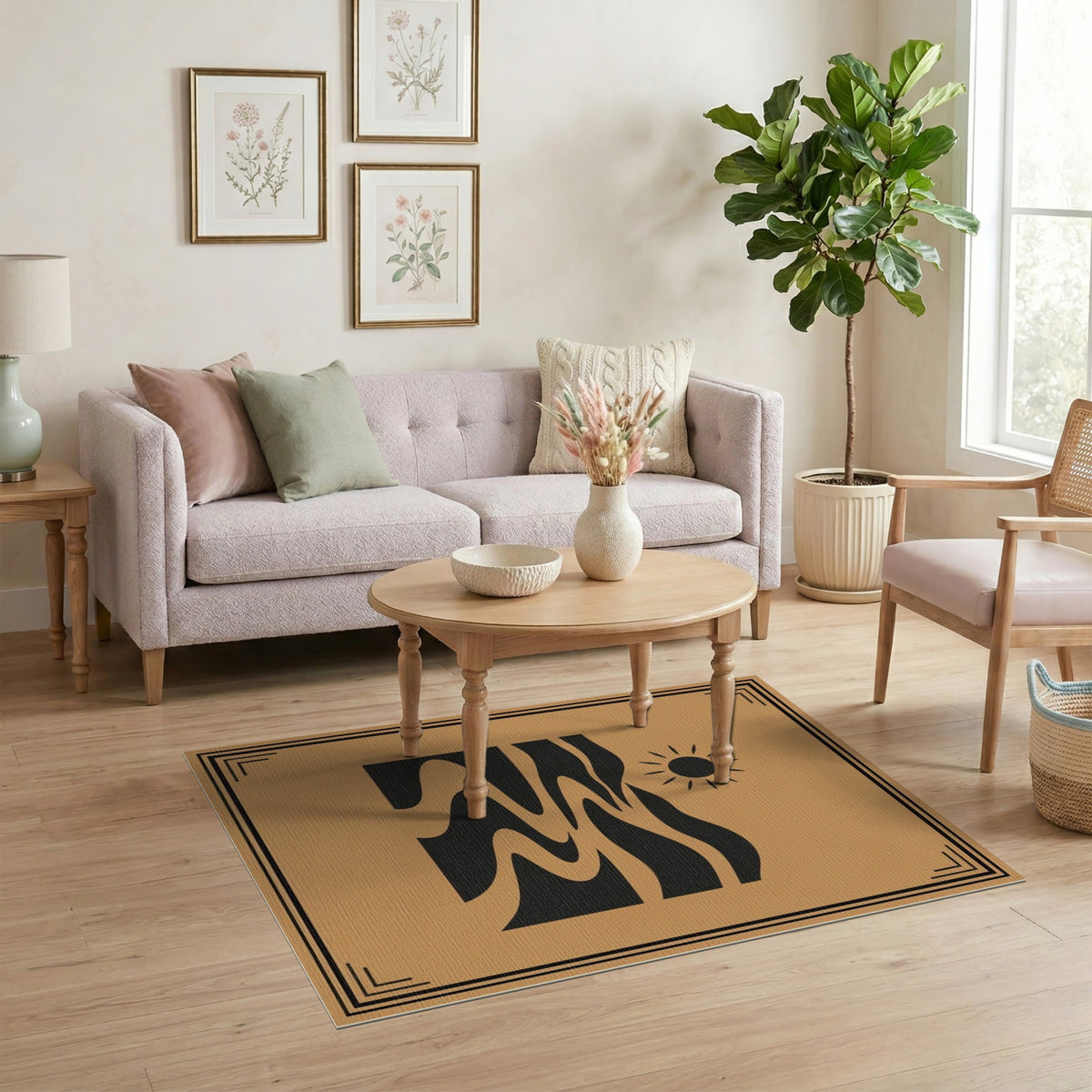 Southwestern Sun Waves Brown Area Rug