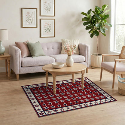 Red Star Area Rug