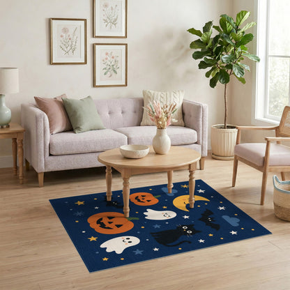 Cute Halloween Night Kids Cartoon Area Rug