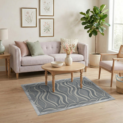 Wavy Abstract Area Grey Wavy Abstract Area Rug