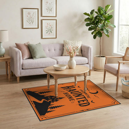 Distressed Vintage The Smiths' Haunted Home Orange Area Rug