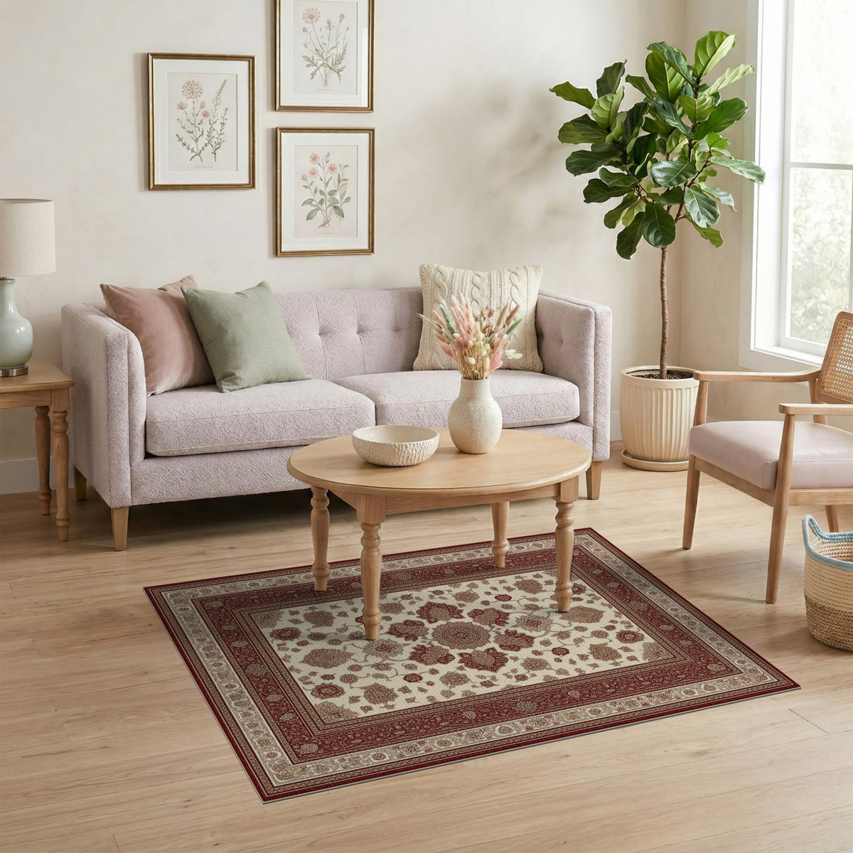 Red Floral Persian No. 27 Area Rug