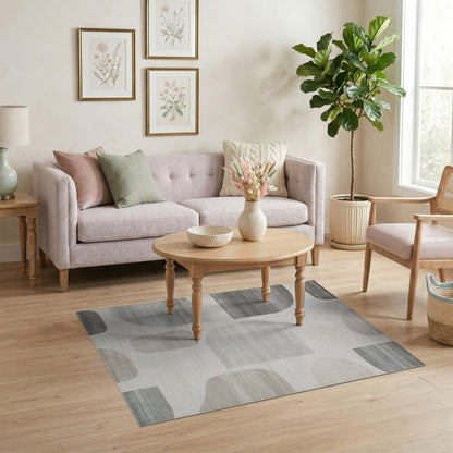 Grey Abstract Area Grey Abstract Shapes Area Rug