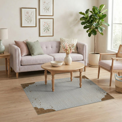 Brown Abstract Dot Area Rug