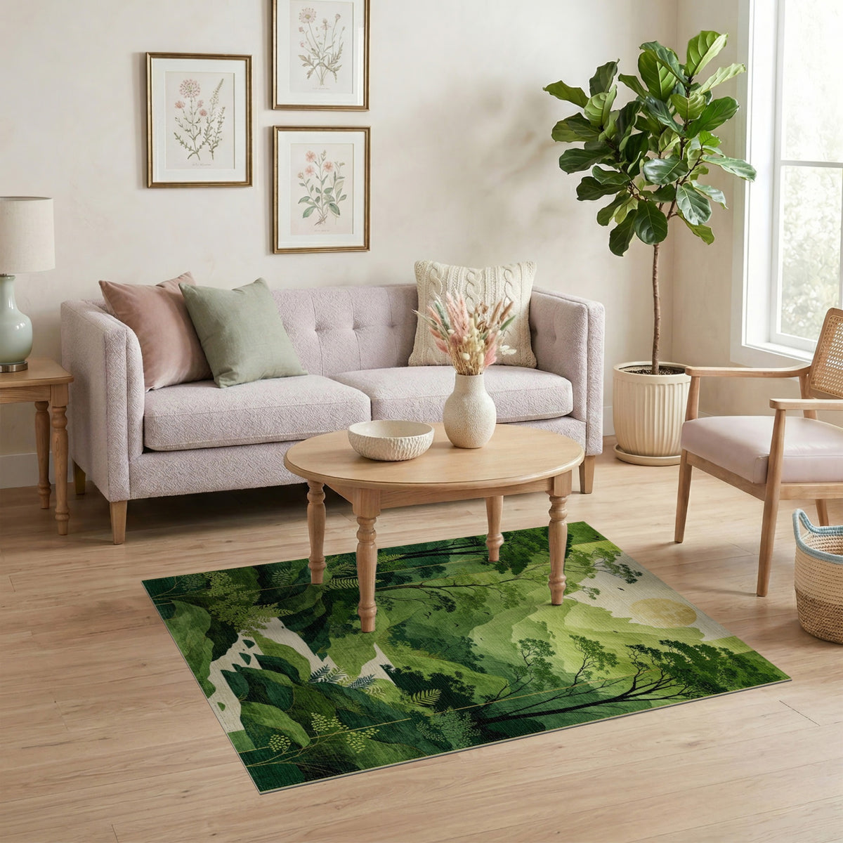Verdant Green Mountain Valley Area Rug