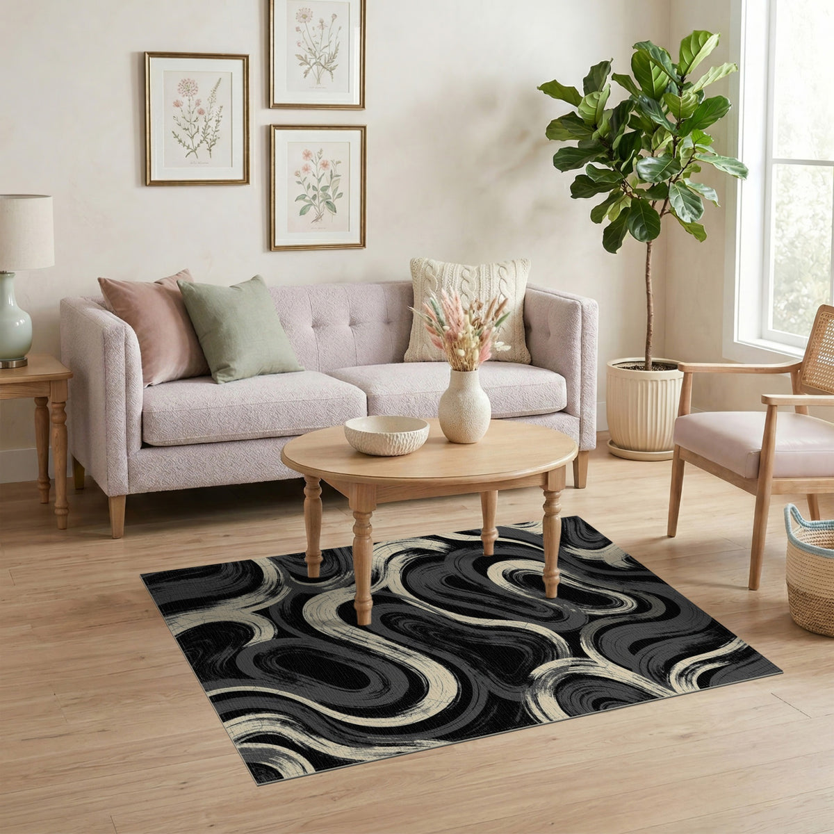 Abstract Area Swirl Black White Abstract Swirl Area Rug
