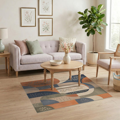Multi-color and Patterns Abstract Geometric Arch Area Rug