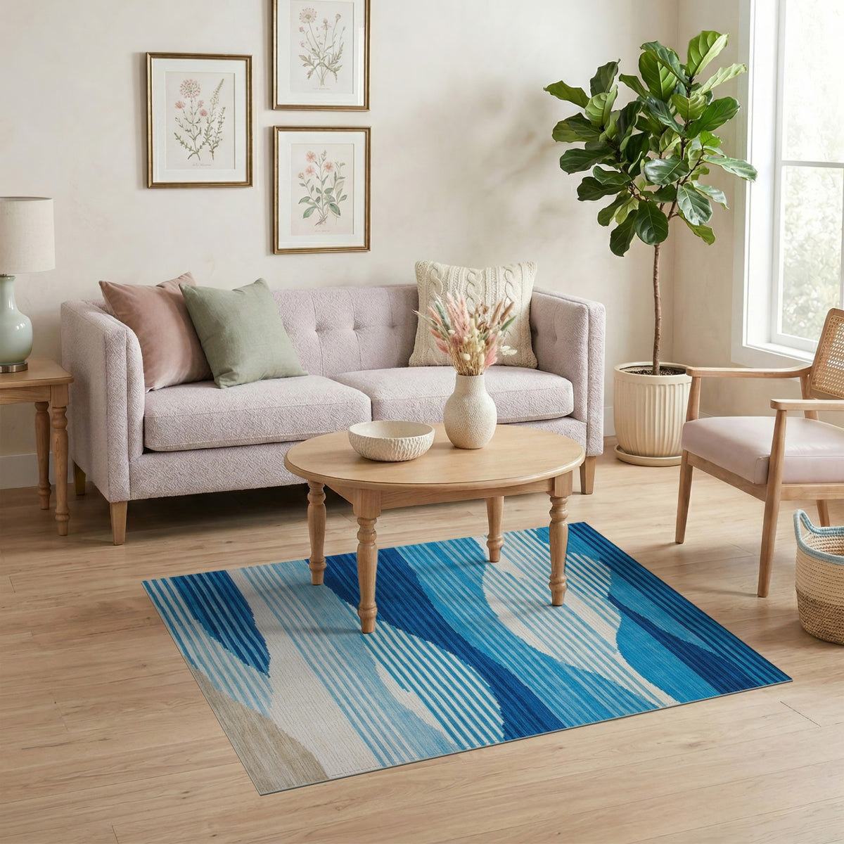 Blue Wave Coastal Area Rug