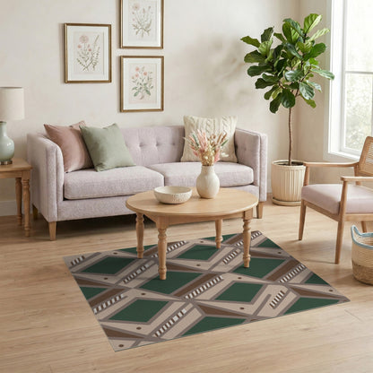 Geometric Lattice Diamond Area Rug