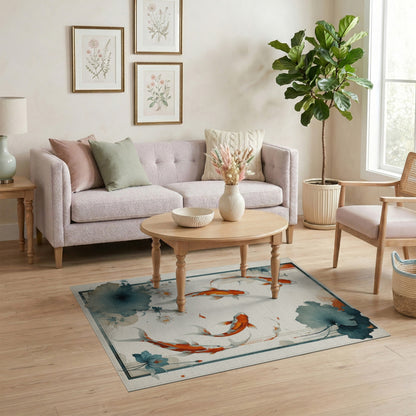 Koi Fish Lotus Area Rug