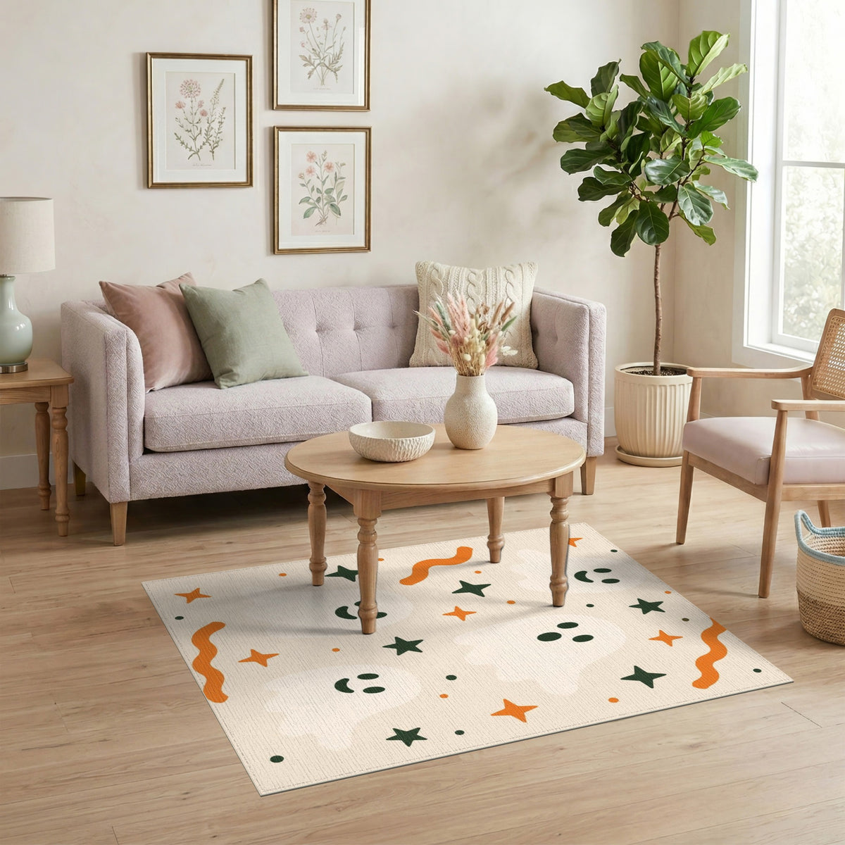 Cute Ghost Kids Washable Area Rug