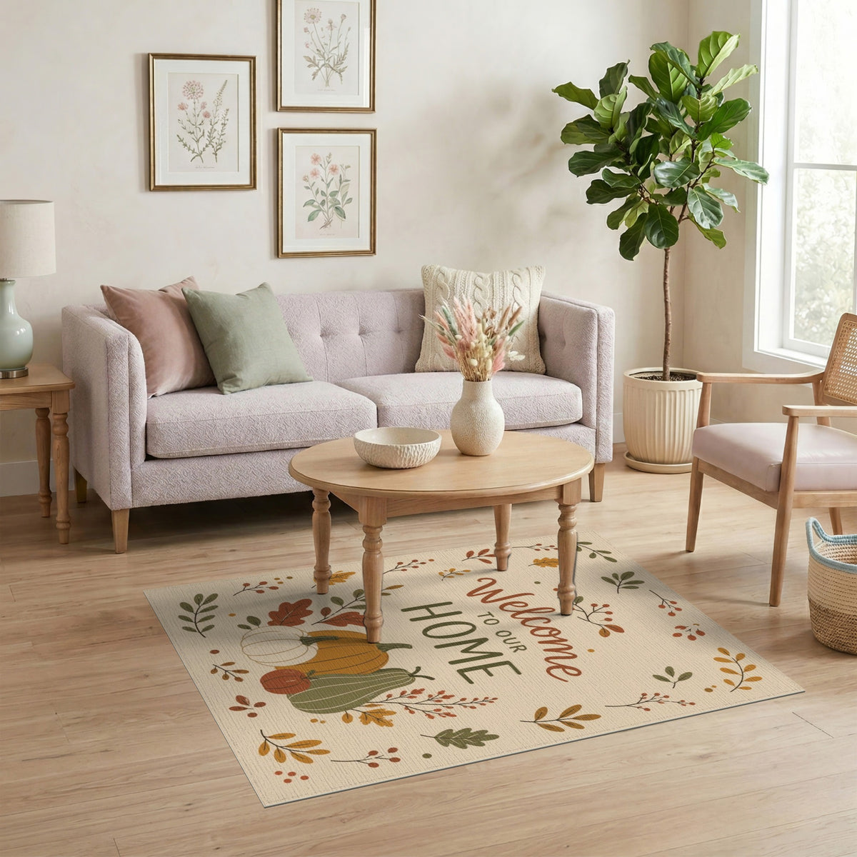 Autumn Harvest Welcome Area Rug