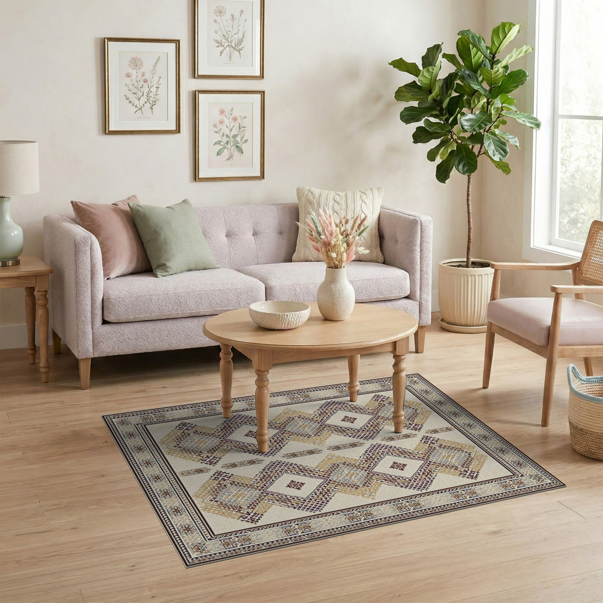 Brown Tan Traditional Persian Brown and Tan Area Rug
