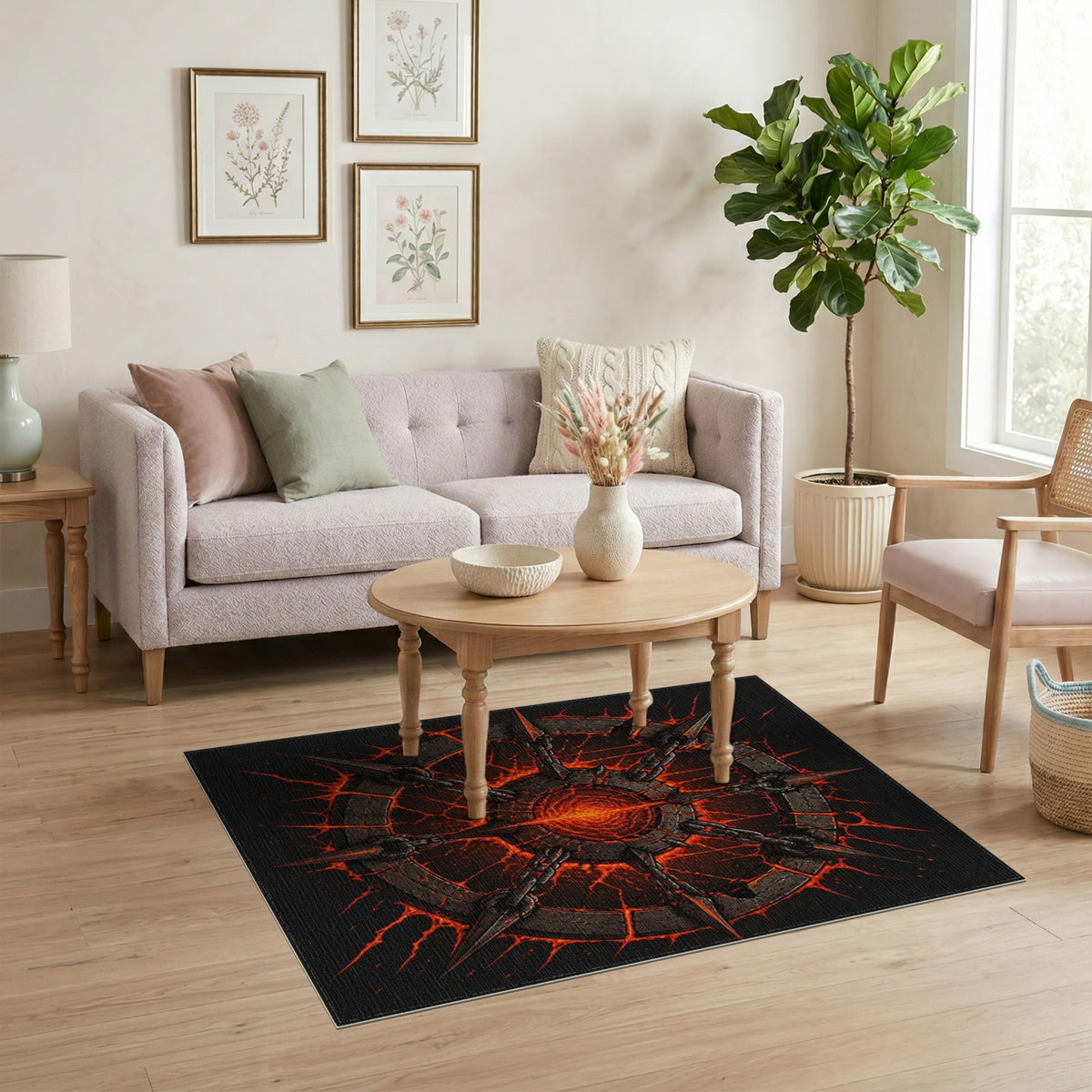 Spiked Inferno Chain Area Rug