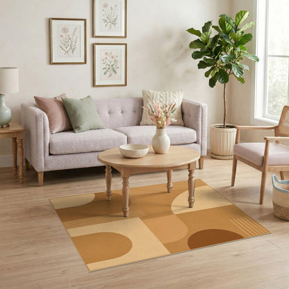 Brown and Tan Geometric Brown Tan Area Rug