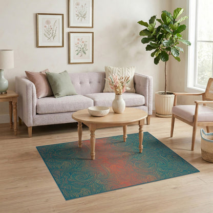 Boho Chic Paisley Swirl Area Rug