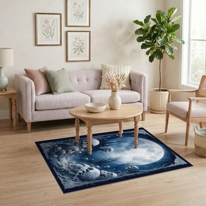 Skull Moon Gothic Area Rug