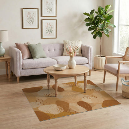 Abstract Area Brown and Tan Earthy Abstract Brown Area Rug