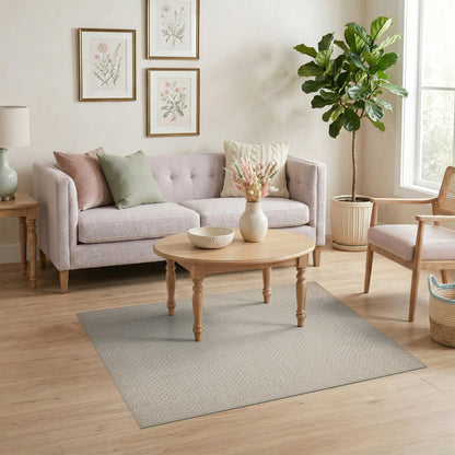 Beige Geometric Trellis Washable Area Rug