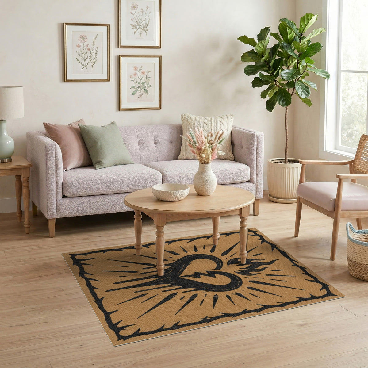 Distressed Broken Heart Area Rug