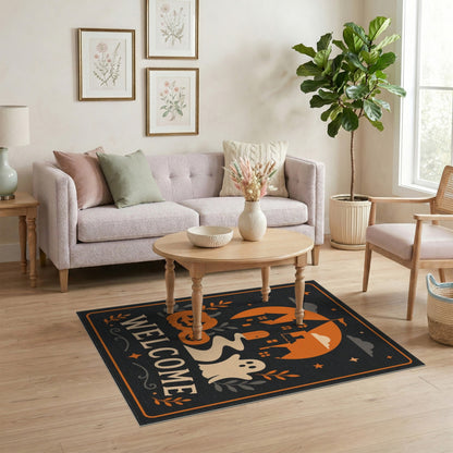 Halloween Welcome Ghost Pumpkin Area Rug
