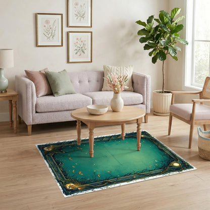Enchanted Teal Vine Halloween Area Rug