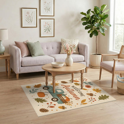 Welcome Autumn Truck Area Rug