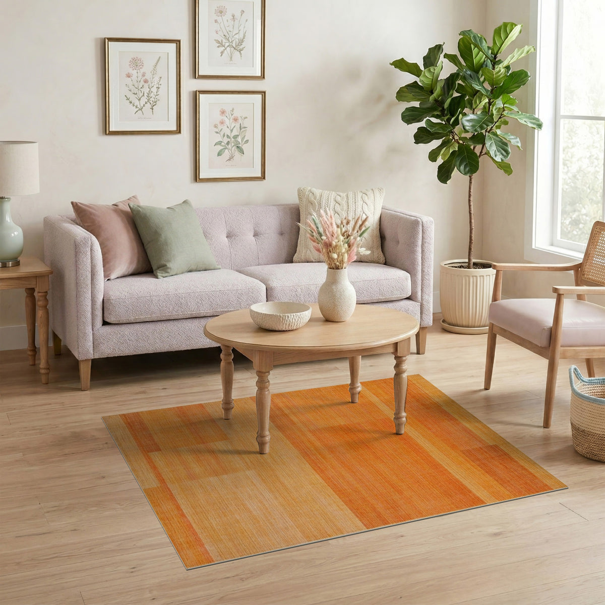 Geometric Modern Orange Gradient Geometric Area Rug