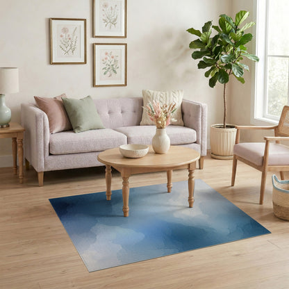 Ethereal Blue Cloud Abstract Area Rug