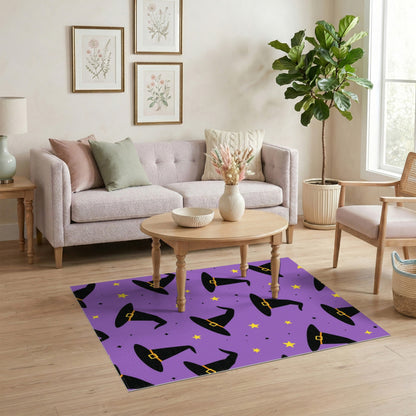 Purple Witch Hats Washable Area Rug