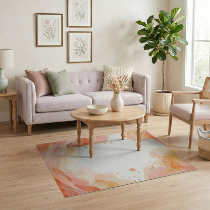 Orange Abstract Area Abstract Orange Wave Area Rug