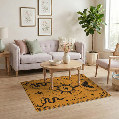 Mystic Sun Eye Orange Area Rug