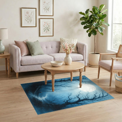 Moonlit Forest Path Area Rug