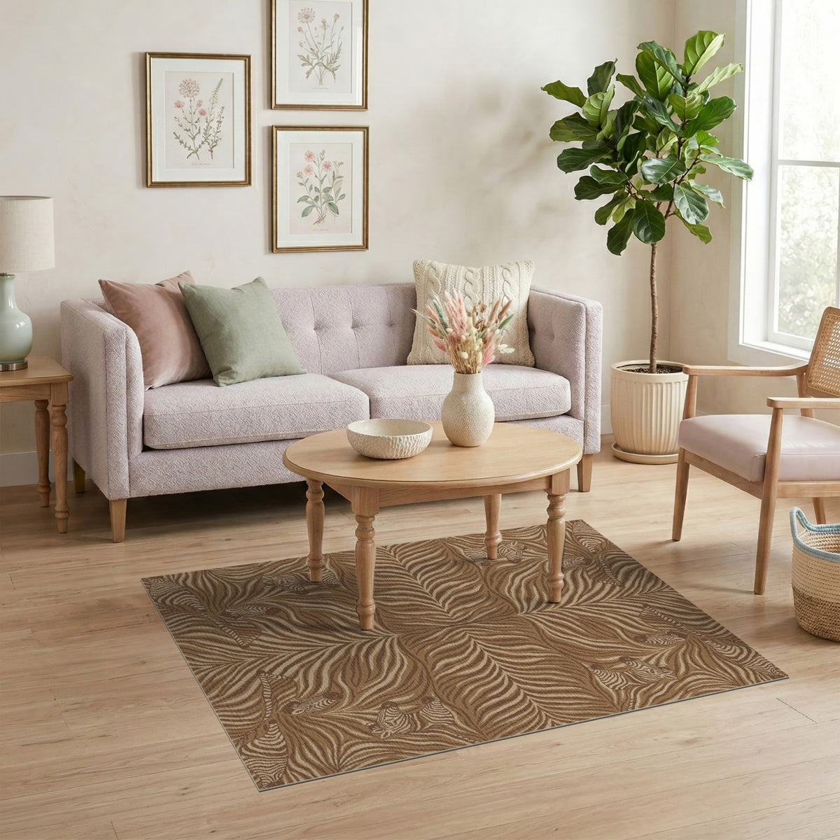 Heritage Tribal Brown Zebra Stripe Area Rug