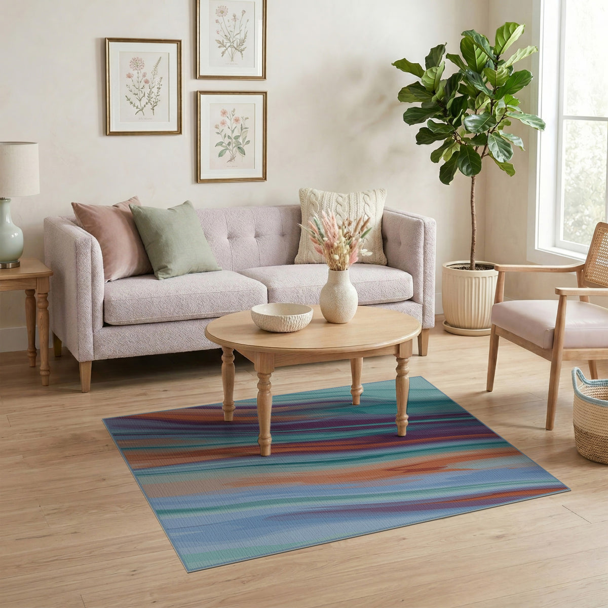 Abstract Area Multi-Color Abstract Wave Area Rug