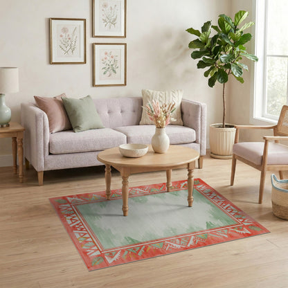 Red Heritage Tribal Area Rug