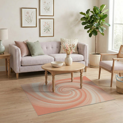 Orange Swirl Spiral Area Rug