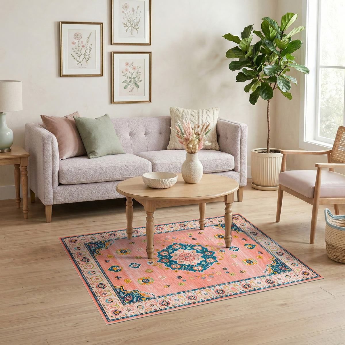 Pink Medallion Pink Floral Medallion Area Rug