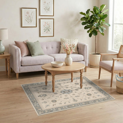 Blue Medallion Floral Persian Area Rug