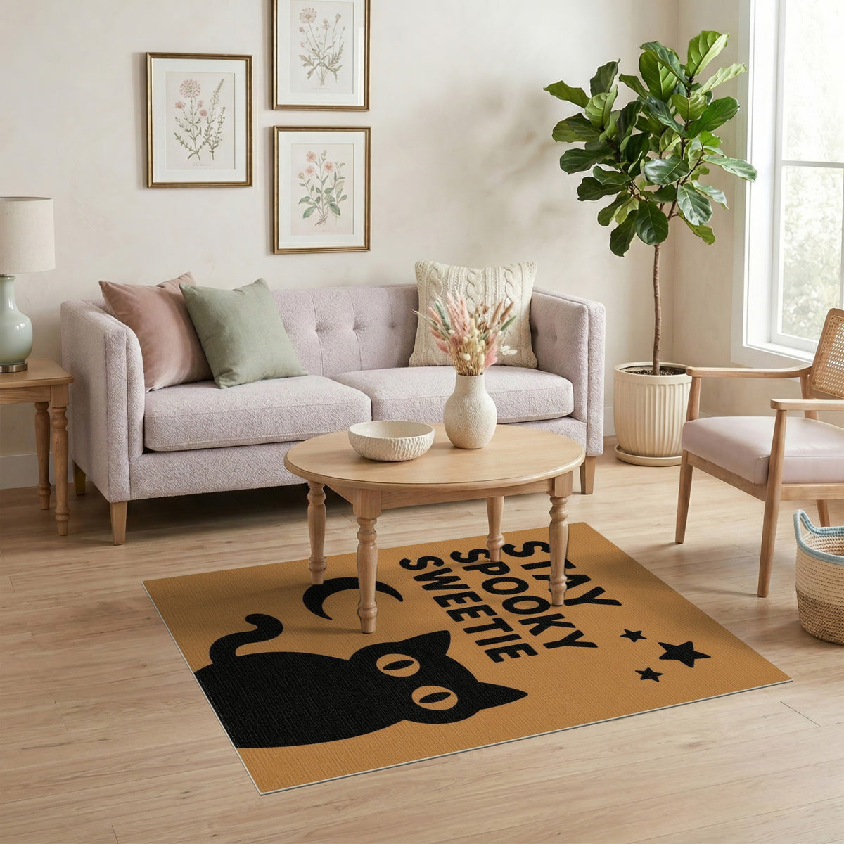 Stay Spooky Sweetie Black Cat Area Rug
