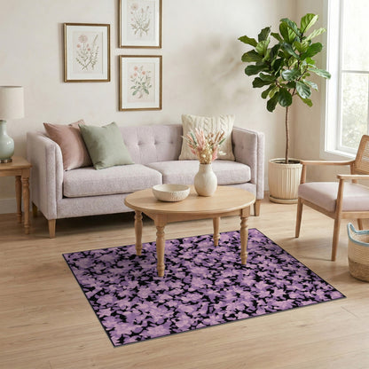 Purple Washable Purple Floral Vintage Washable Area Rug