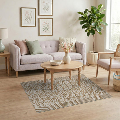 Brown Tan Geometric Area Rug