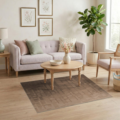Brown Geometric Brown and Tan Area Rug