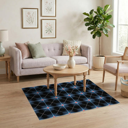 Multi-color and Patterns Blue Starburst Geometric Area Rug