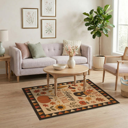 Happy Fall Y'all Autumn Harvest Area Rug