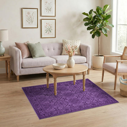 Purple Traditional Persian Area Rug